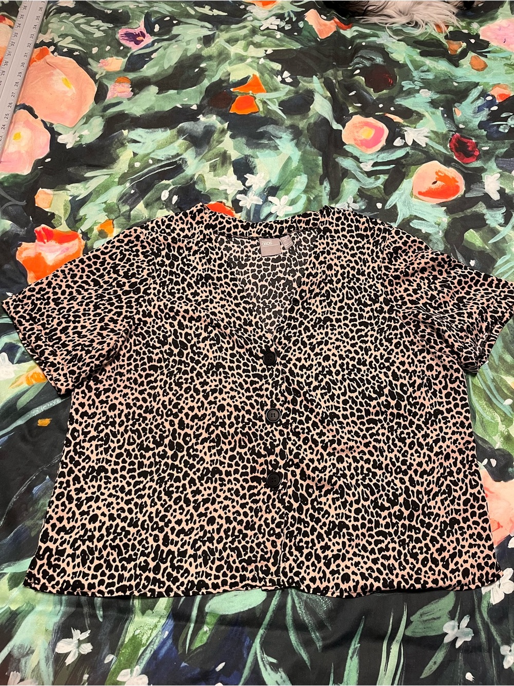 EUC Leopard Button-Front Top - Picture 2 of 7